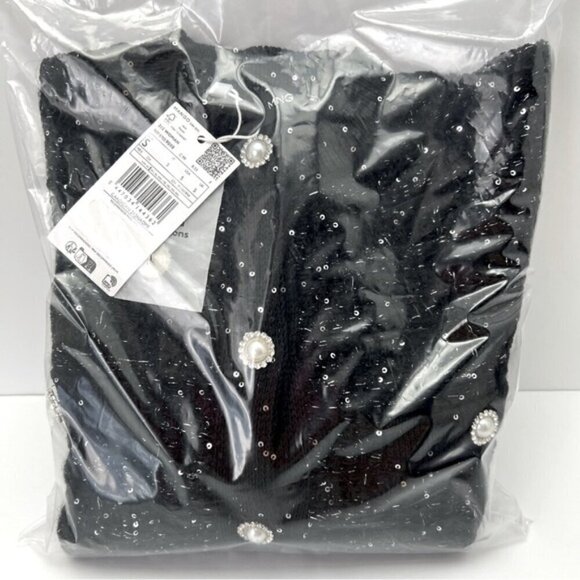 Mango - Ladies, Tweed Cardigan with Jewel Button - Black. Size: S. NWT - Picture 8 of 16